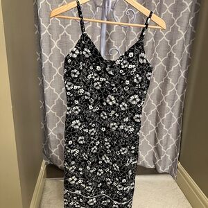 Mexx Black and White Floral Midi Dress